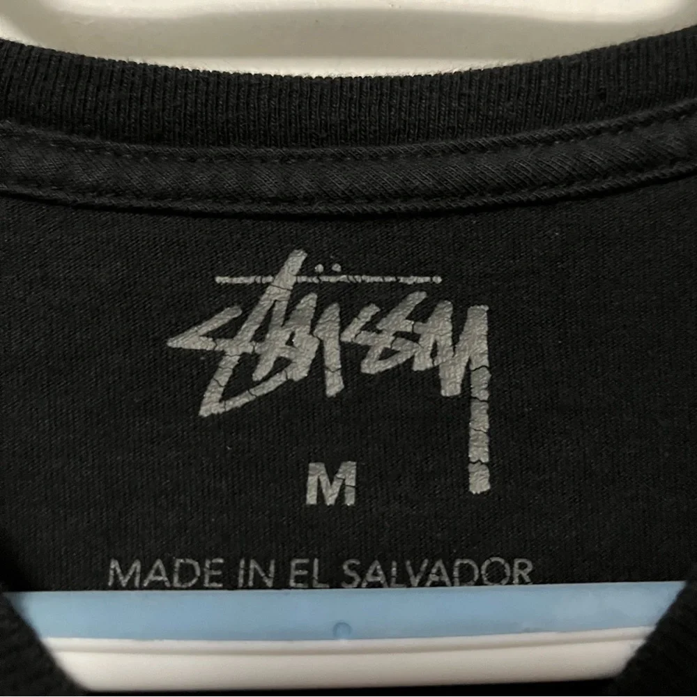 STUSSY TIE DYE LOGO T SHIRT TEE BLACK RAINBOW GRAPHIC VINTAGE STYLE SKATE MEDIUM - Picture 4 of 5